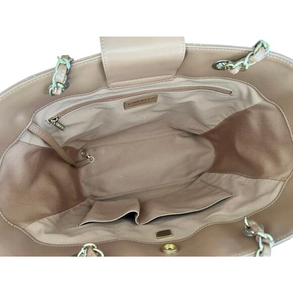 Chanel CC Chain Tote Quilted Leather Tan Brown Handle Purse Full Set & Box 2021 - Picture 5 of 10